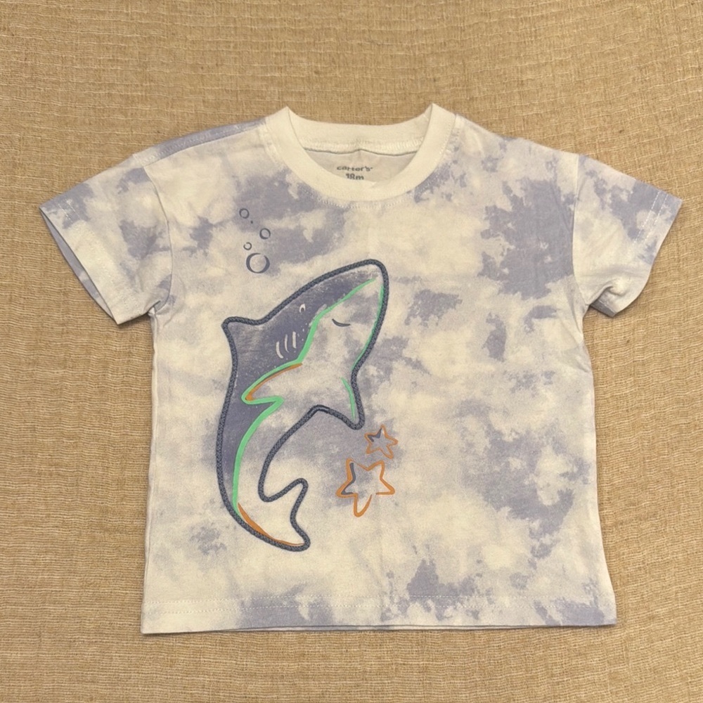 NWOT Carter's Blue and White Shark Tee‎